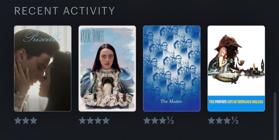 Priscilla, Poor Things, The Master, The Private Life of Sherlock Holmes