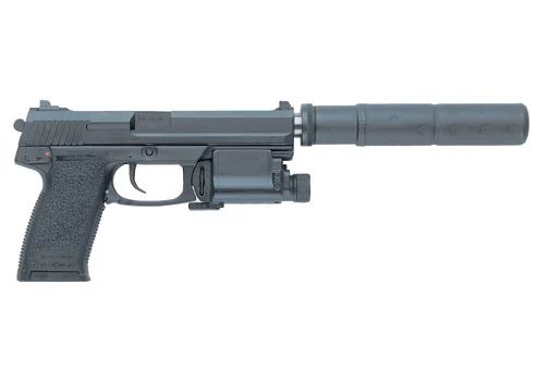 A Mk 23 from Heckler and Koch's website with a smaller laser or light module.
