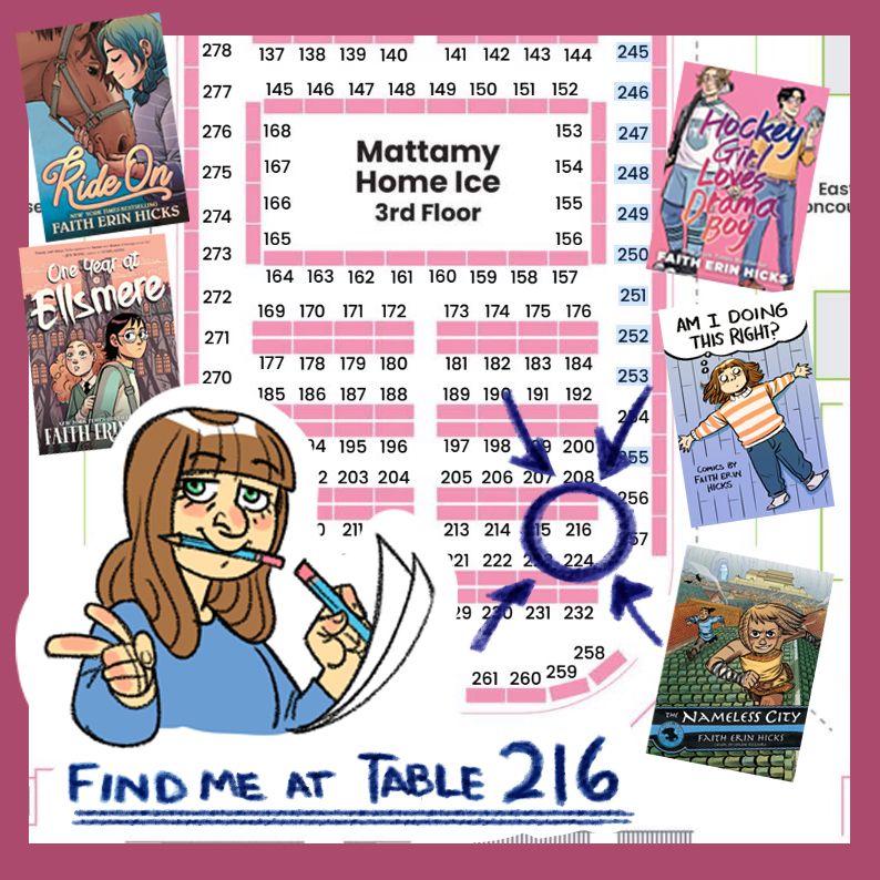 Find me at table 216 on the ice rink at TCAF! Buy my books!