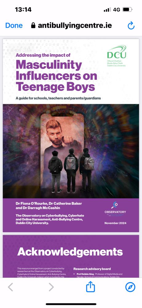 Addressing the impact of
Masculinity
Influencers on
Teenage Boys
A guide for schools, teachers and parents/guardians