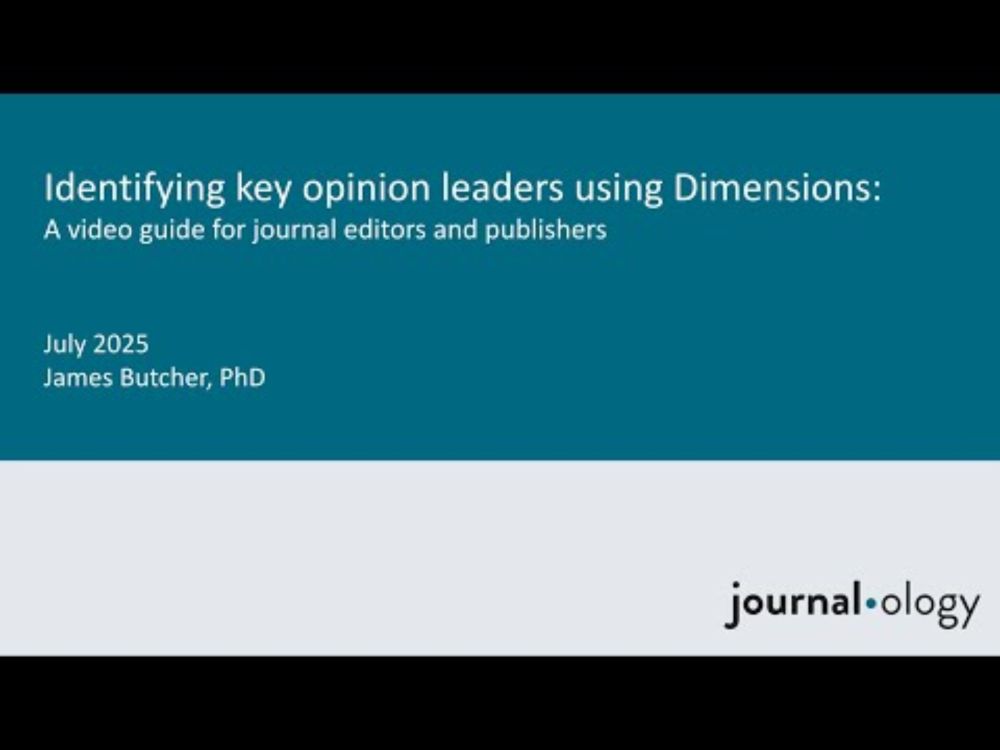 Identifying key opinion leaders using Dimensions - James Butcher