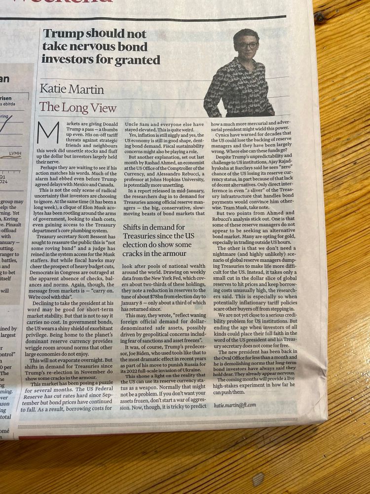 Article by Katie Martin in FT 8 Feb 25
