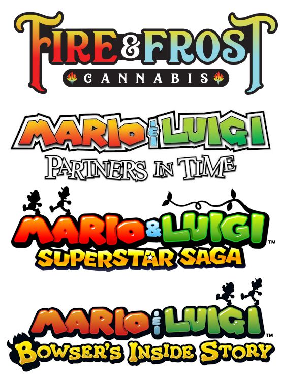 Picture comparing the Fire and Frost logo to several logos from the Mario and Luigi Series.