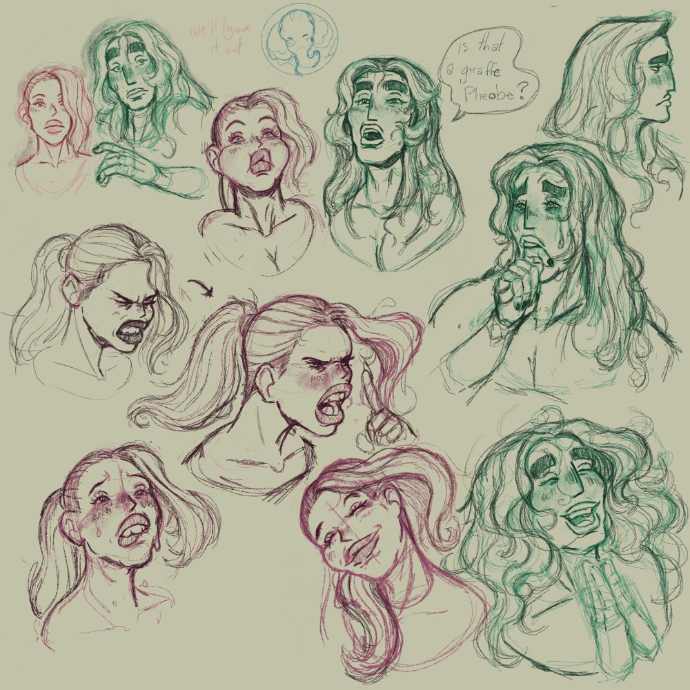 Sketches of expressions.