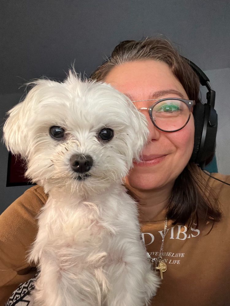 Malteserhund und Frauchen