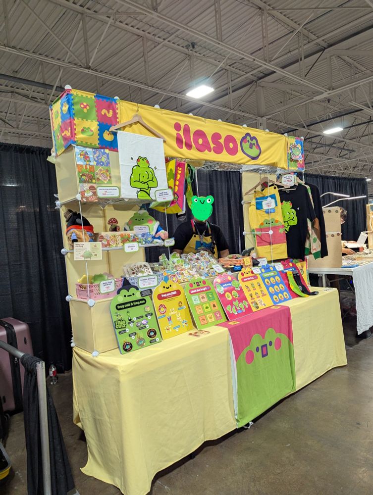 my booth at anime north, with my partner