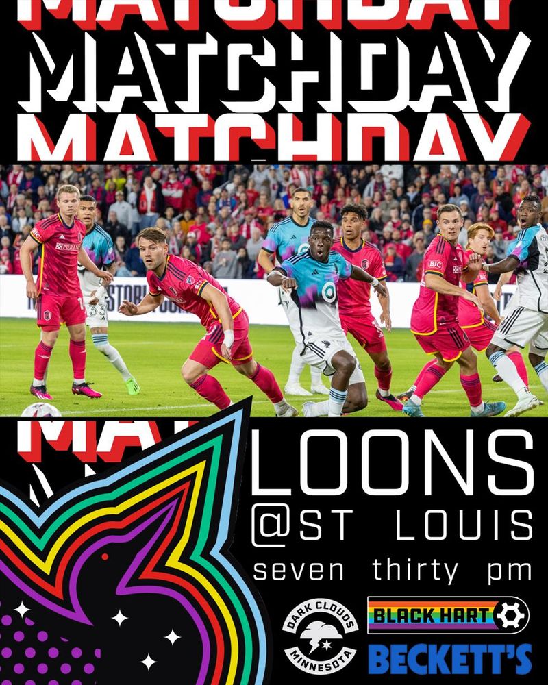 A photo from a previous match at Allianz field with a colorful loon design and the times and such from the post text