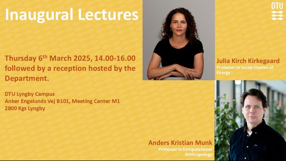 Flyer with photos of Julia and Anders and information about place and time of lectures.