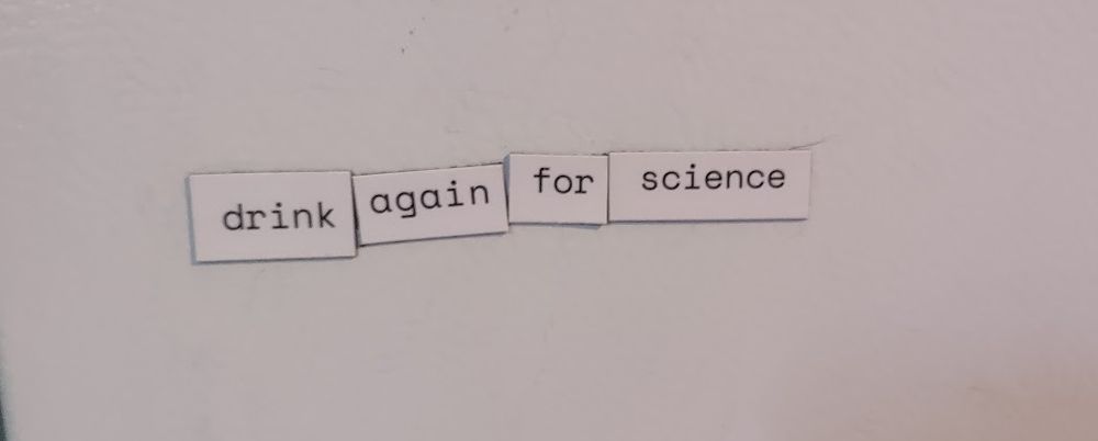 fridge magnets that say "drink again for science"