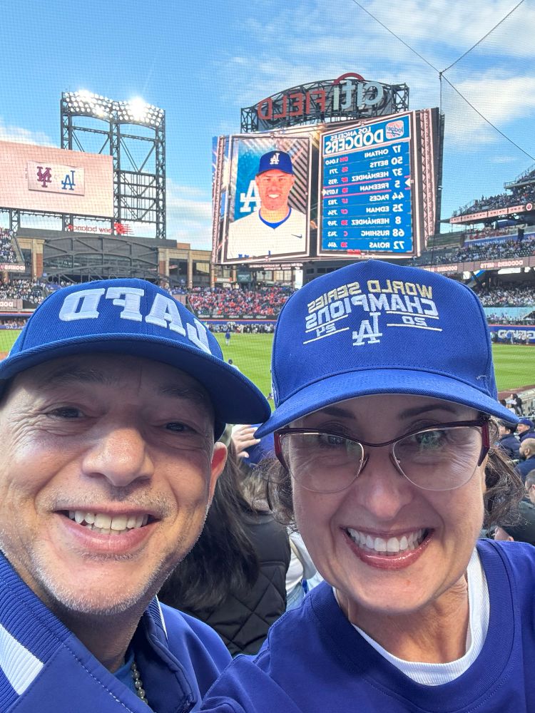 Picture of Heather and Eric at the Dodgers v. Mets game
