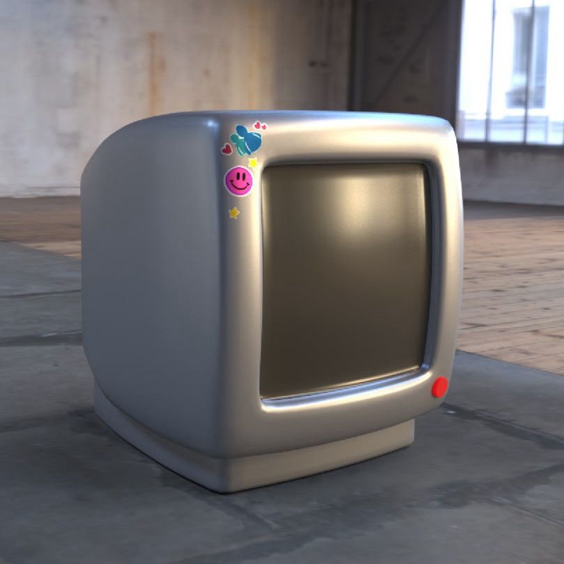 El mismo modelo 3D con fondo y luces predeterminados de Substance Painter