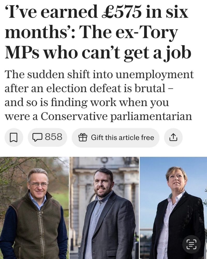'I've earned £575 in six months': The ex-Tory MPs who can't get a job

The sudden shift into unemployment after an election defeat is brutal - and so is finding work when you were a Conservative parliamentarian