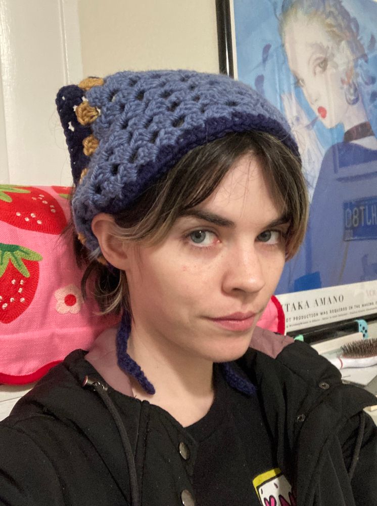 me in the blue headscarf. i look even more like a medieval peasant 