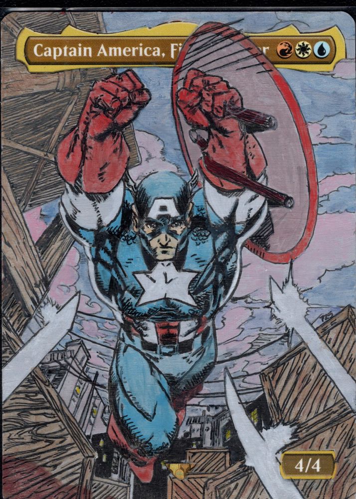 Comic book style alter of Capt America 