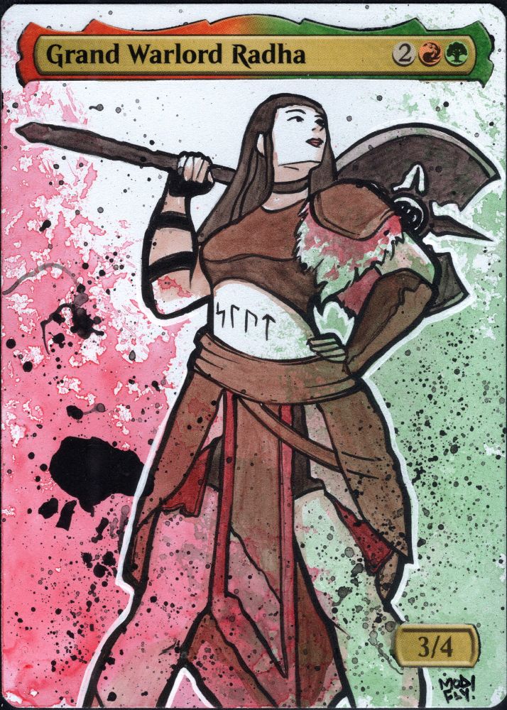 Alter of Grand Warlord Radha as Isaz. An Asgardian warrior wielding a giant axe