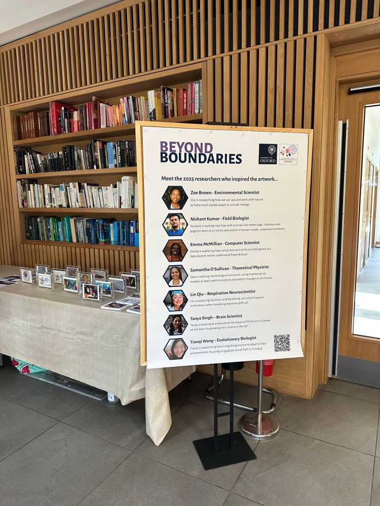 Poster showing the 7 researchers involved in the project, along with a table displaying the awards 
