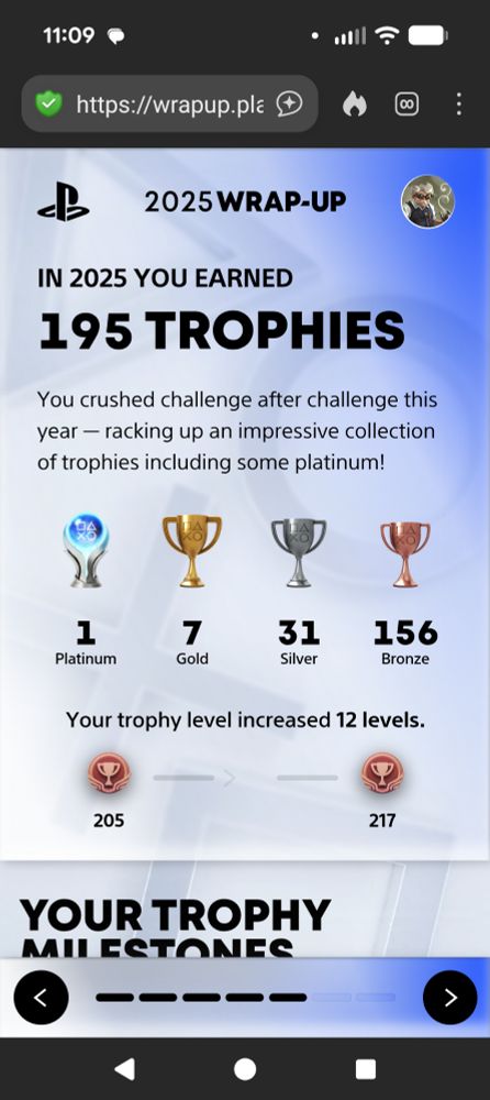 195 new trophies including my only platinum trophy via CO: E33