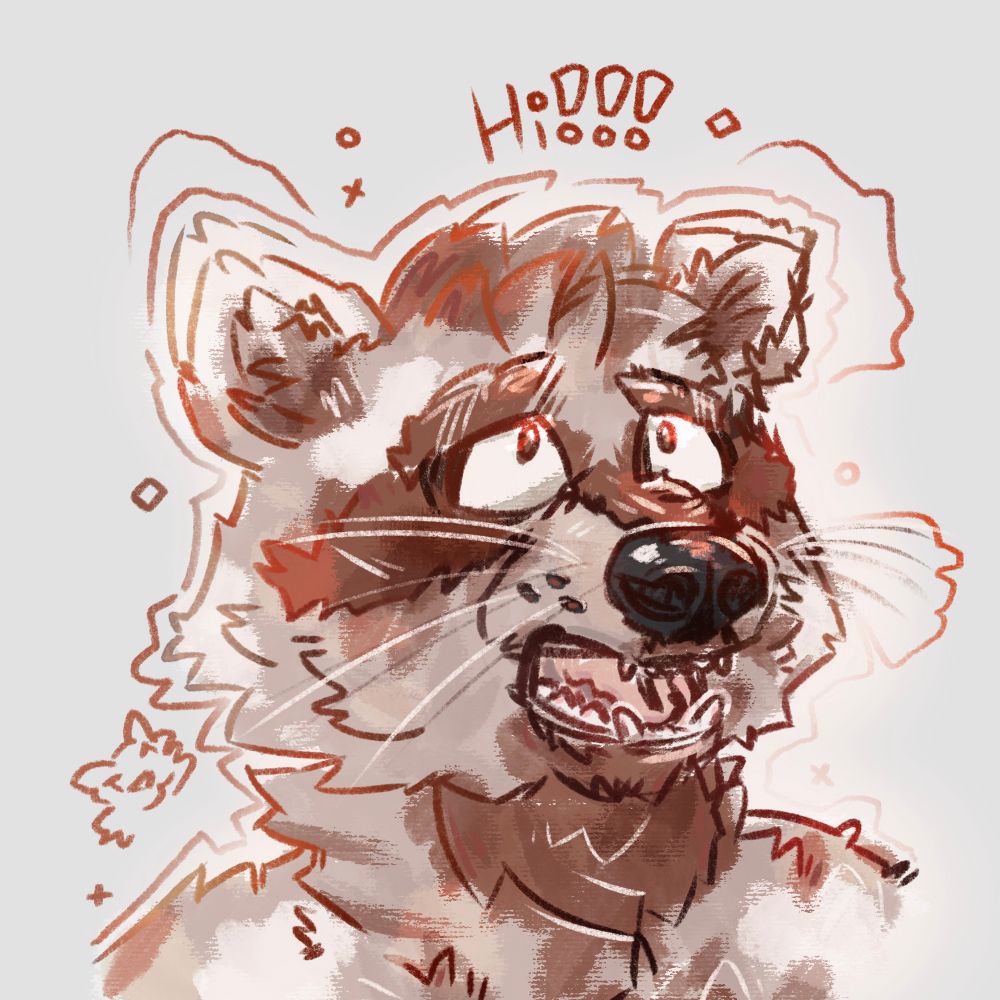 design character oc raccoon funny head art digital digitalart illustration furry furryart happybirthday