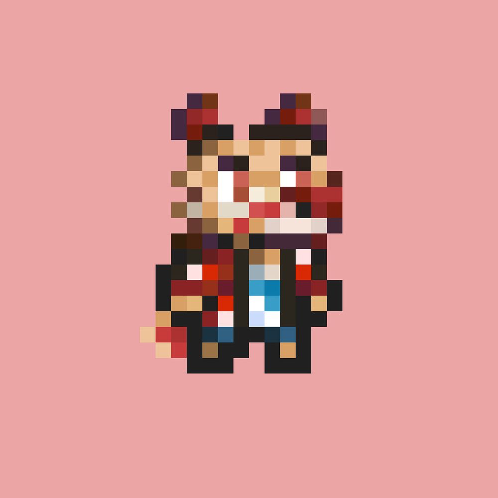 design character oc panda bear fullbody art digital digitalart illustration furry furryart game fanart pixelart scarf summer dragon hawaii panda