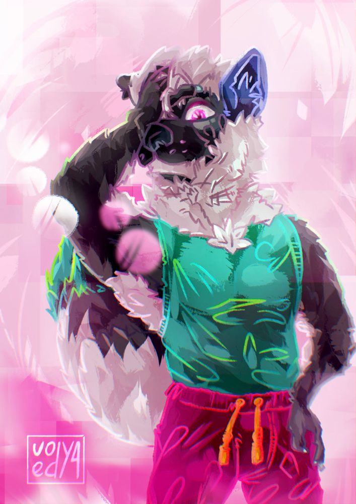 design ref character oc hybrid hyena fullbody art wolf sky pink wolf digital digitalart illustration furry furryart gift cloud shirt