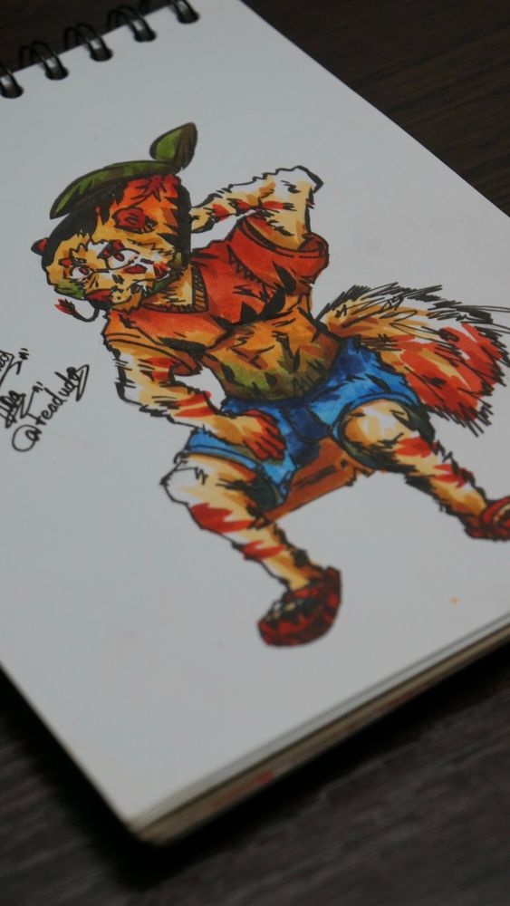 design character oc fullbody art digital digitalart illustration furry furryart yellow fanart mango sit silly relax tiger tshirt bear traditional markers fullbody