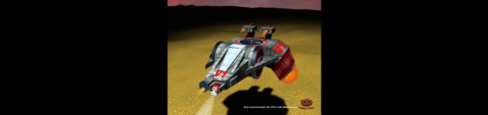 A VTOL taking off from the ground. 