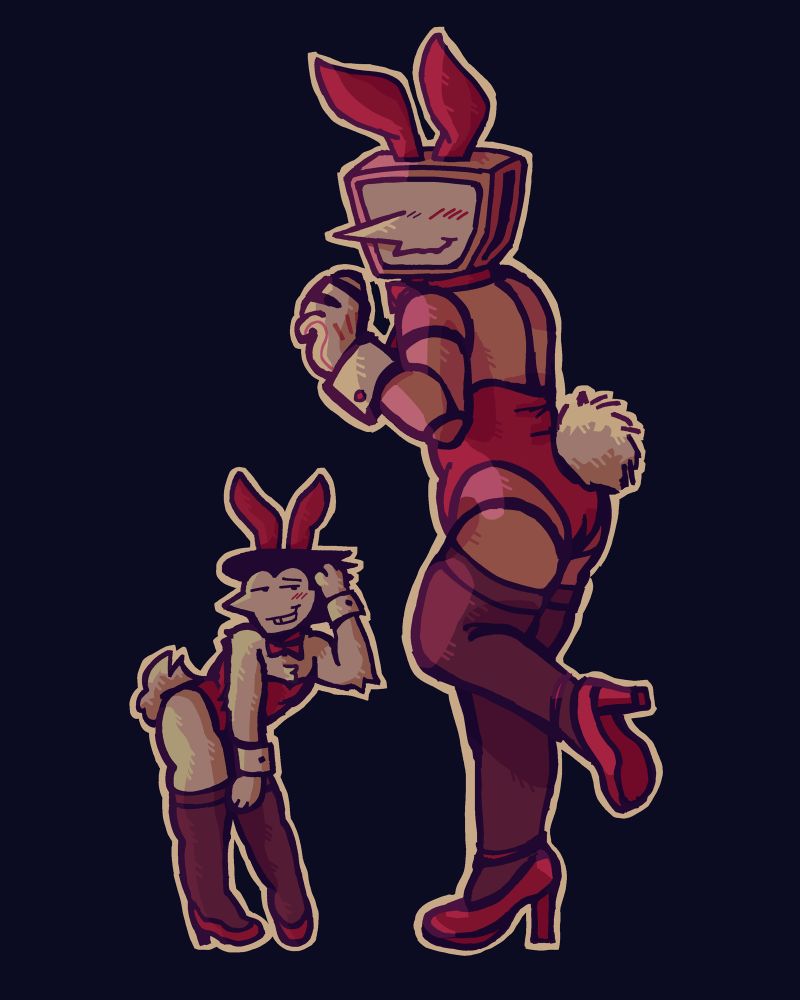 spamton and tenna in bunny suits