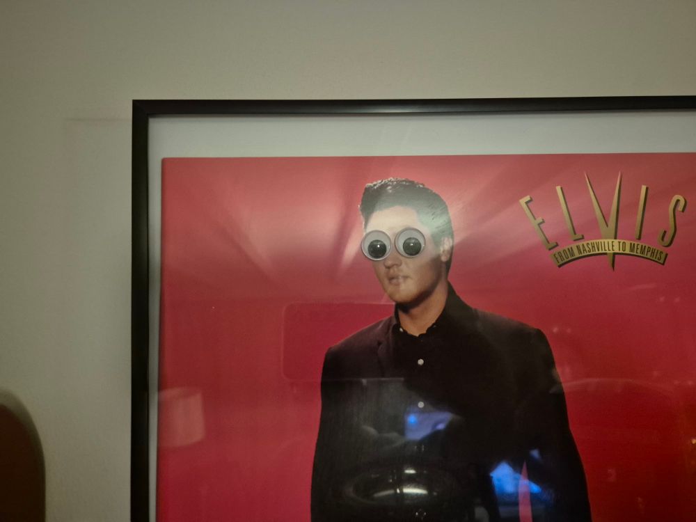 Nuori Elvis jolla hassut silmät.