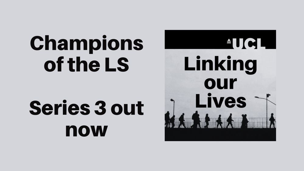 New linking our lives podcast, champions of the LS, Series 3 out now. Picture of new podcast artwork with black and white people walking along a street