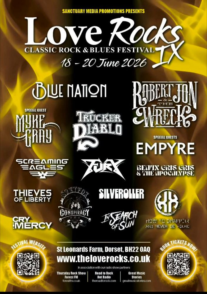 Event poster showing all of the bands released so far