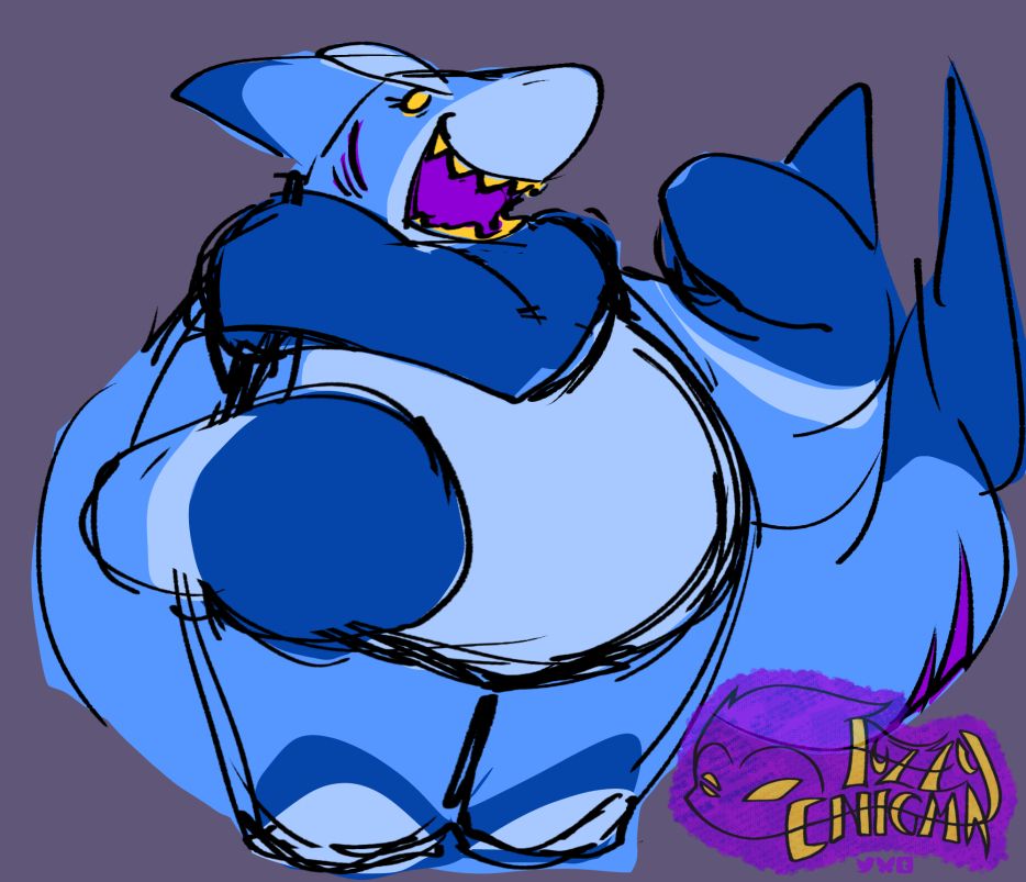 old sketch idea for making krystal into other species that lines up w/ her personality, shark being the first n only one (so far)