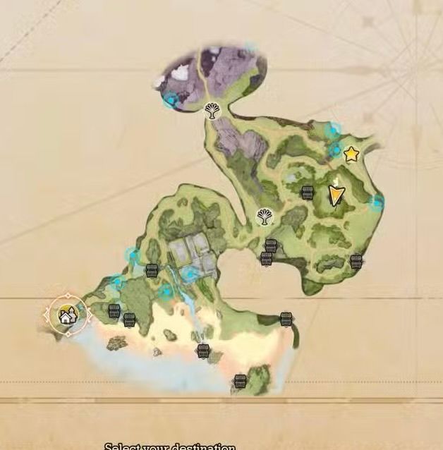 A map of an area from Visions of Mana, done in a vibrant, detailed hand-painted style.