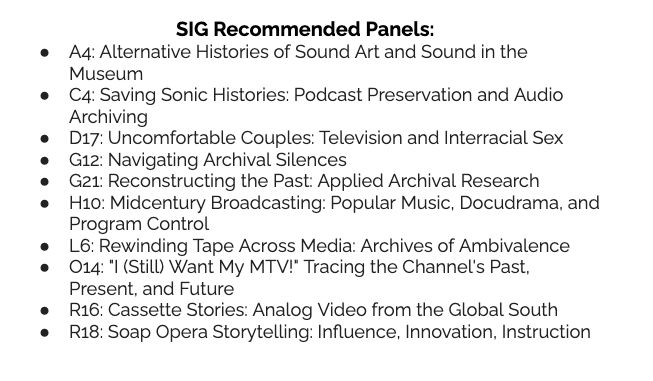 List of SIG Recommended Panels