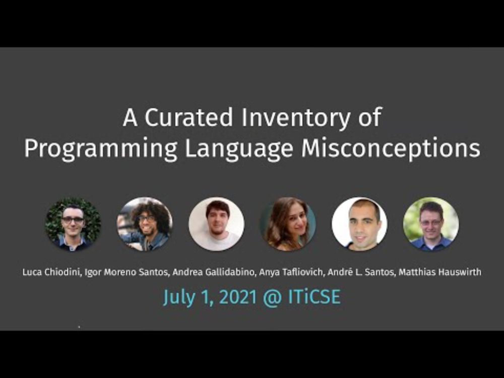 progmiscon.org at ITiCSE 2021: "A curated inventory of programming language misconceptions"