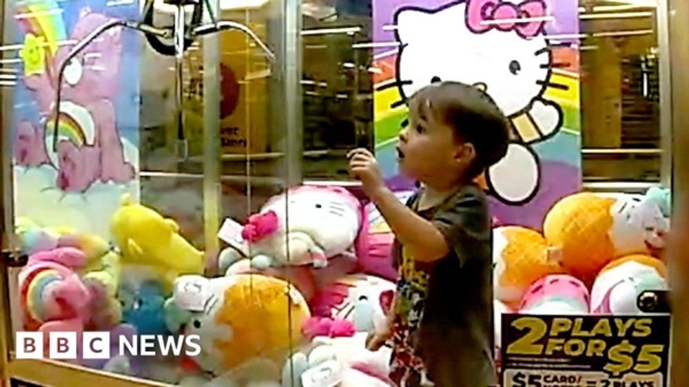 Watch: Police rescue toddler stuck inside claw machine