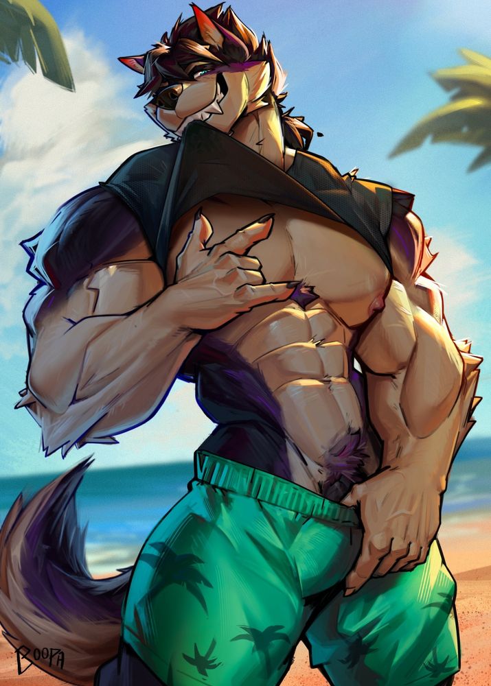 someone asked this big boy to show off in the beach