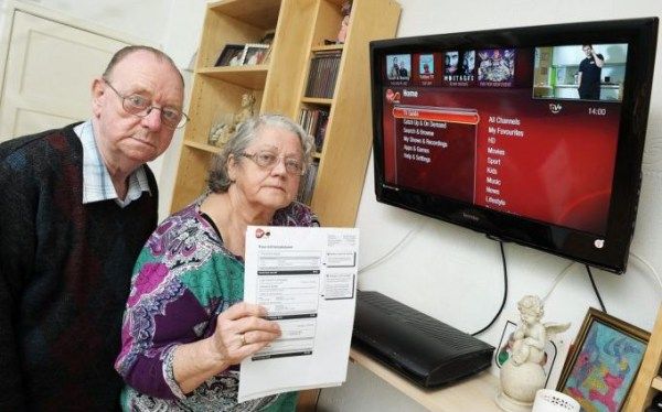 image of old couple who refused to pay a bill for "pay per view" adult entertainment