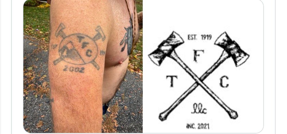 Graham Planter's tattoo.

TFC established in the year 1919

He started i. The year 2002