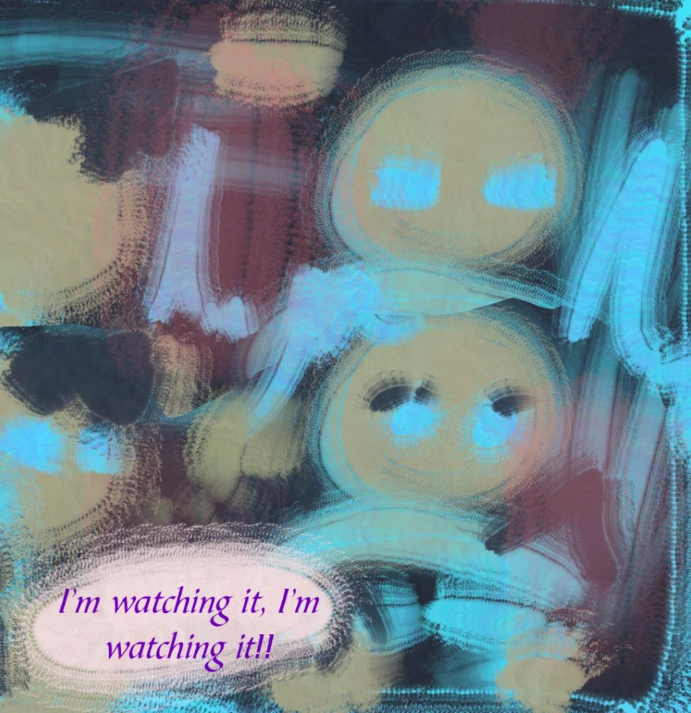 In this fourth segment, dialogue reads “I’m watching it, I’m watching it!!”