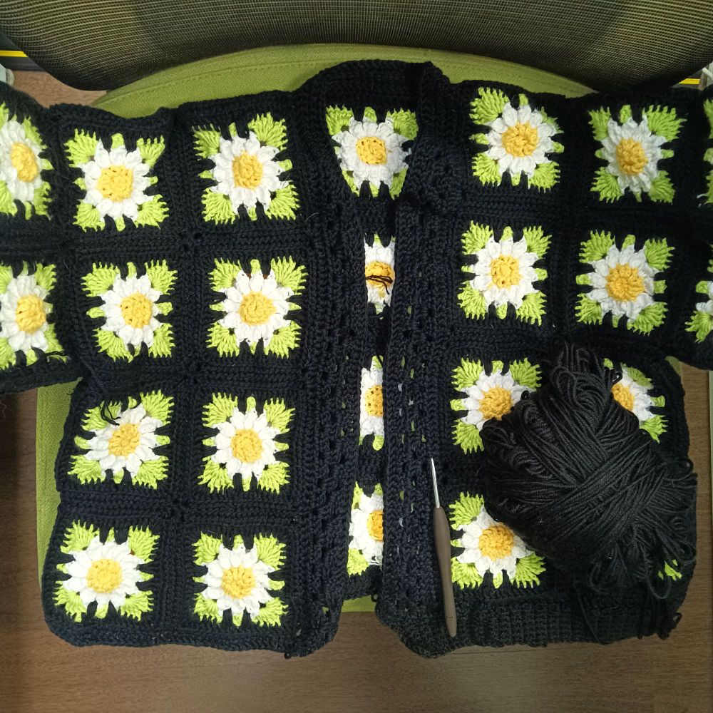 Granny square crochet cardigan