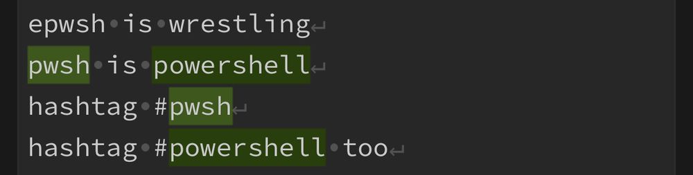Still identifying hashtags as powershell related content 