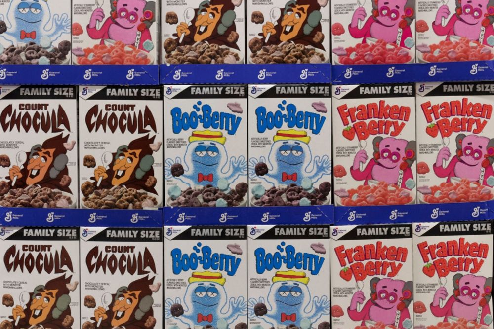 breakfast cereals with Monster mascots: Count Chocula, Boo-Berry, Franken Berry