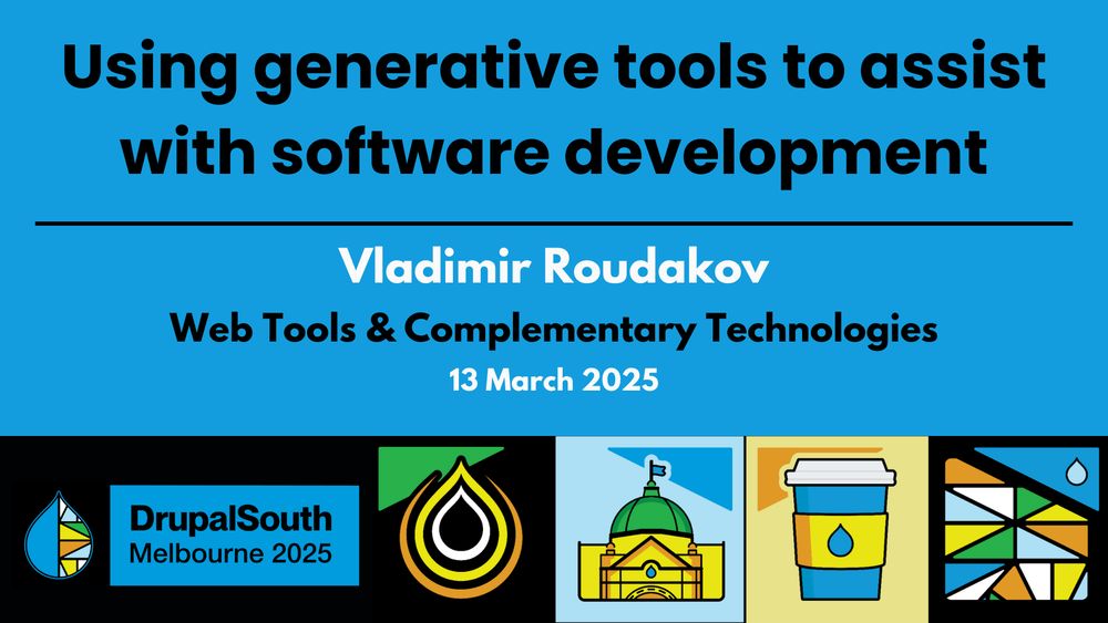 🎥 Video published
Using generative tools to assist with software development [Lightning talk] / Web Tools & Complementary Technologies / Vladimir Roudakov