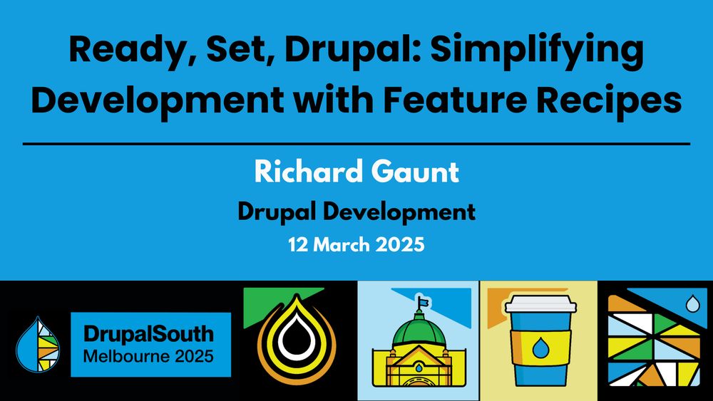 🎥 Video published
Ready, Set, Drupal: Simplifying Development with Feature Recipes / Drupal Development / Richard Gaunt
https://youtu.be/-h2Clcicb5U

DrupalSouth Melbourne 2025 conference 
12 March 2025