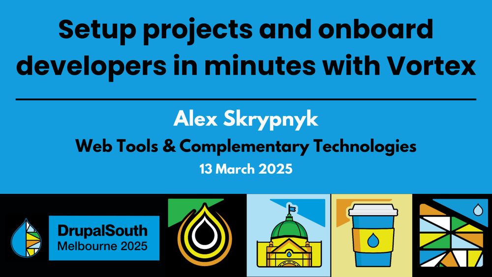 🎥 Video published
Setup projects and onboard developers in minutes with Vortex / Web Tools & Complementary Technologies / Alex Skrypnyk
https://youtu.be/2yJ3JNEGyys

DrupalSouth Melbourne 2025 conference 
13 March 2025