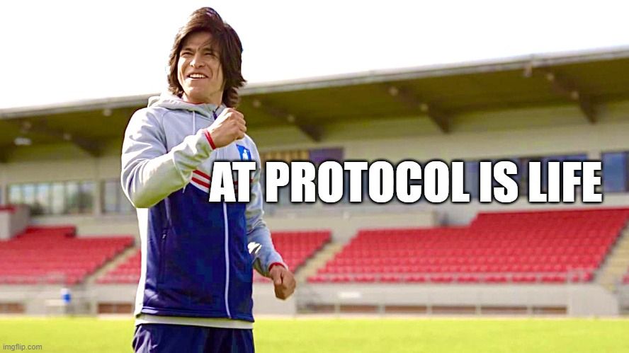 Dani Rojas from Ted Lasso saying "AT Protocol is life"