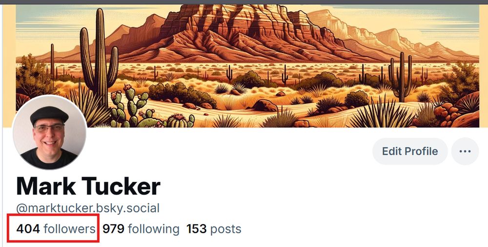 Profile of marktucker.bsky.social showing 404 followers.