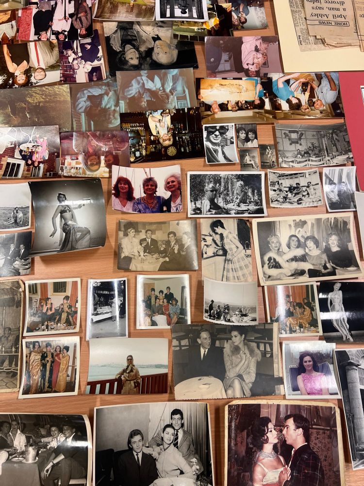 Selection of photographs on a table