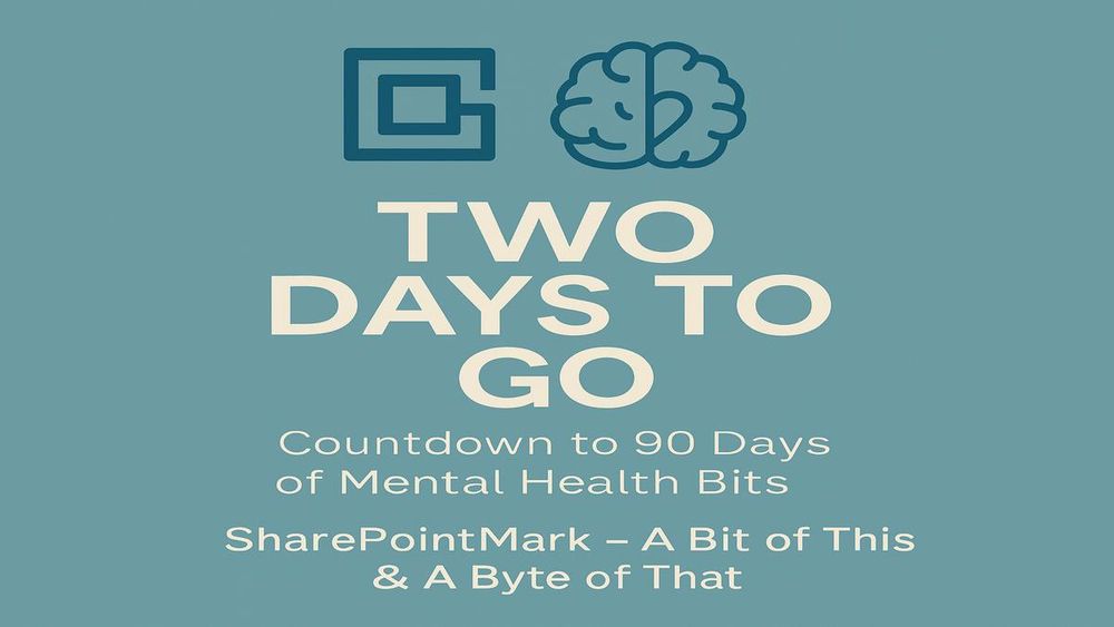 Flat card with soft blue background reading “TWO DAYS TO GO” and the  footer “A Bit of This & A Byte of That”