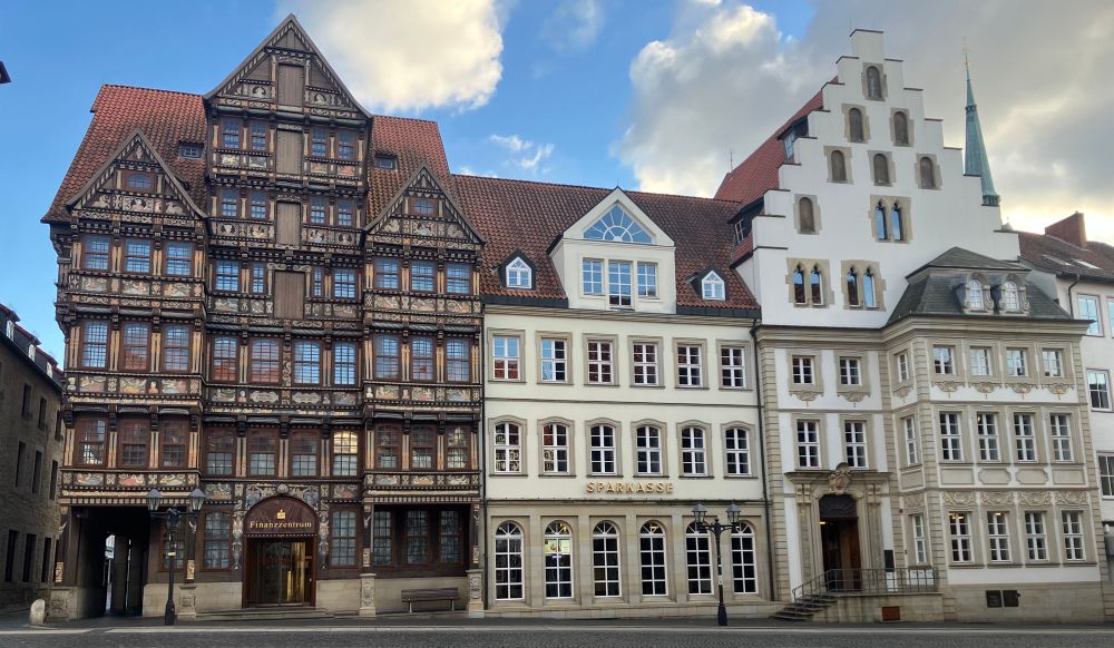 Fotos vom Hildesheimer Marktplatz mit Fachwerkhäusern 